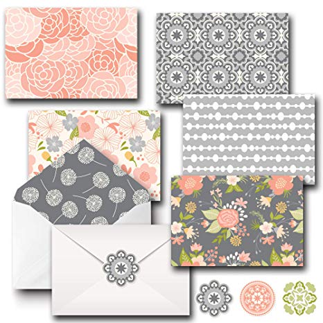 All Occasion Assorted Blank Note Cards - Boxed Set of 20 Cards & Decorative Envelopes and Sticker Set - Blank Cards - Great For Office Birthdays