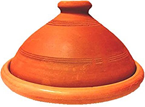 Original Moroccan Tagine Pot Tuareg Ø 30cm Large for 4-5 Persons | Tajine Dish with lid Hand Made in Morocco | unglazed Natural Cooking Tagin Free of Toxic Materials for Your Moroccan Kitchen