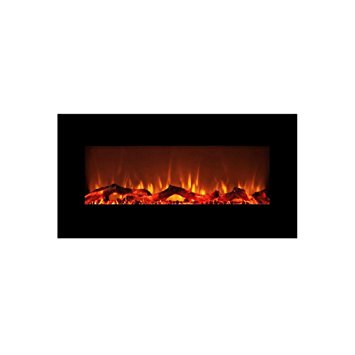 FLAME&SHADE Electric Fireplace Heater, Wall Fireplace, Freestanding or Wall Mounted, with Remote, 10 LED Flame and Backlight Colors, Flat Panel, 34"