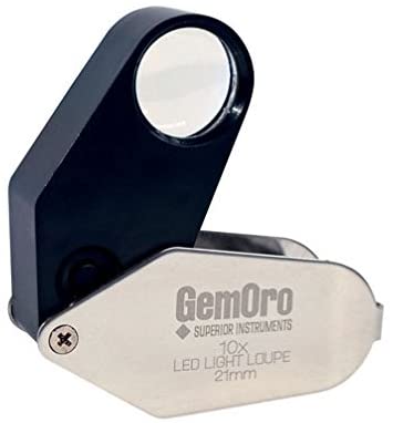 GemOro Eye Loupe Magnifier LED Light 10X - Jewelers Loupe Loop