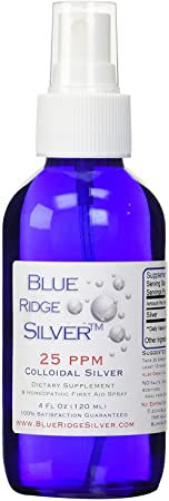 Blue Ridge Silver 25 ppm, 4 oz Fine Mist Colloidal Silver Spray