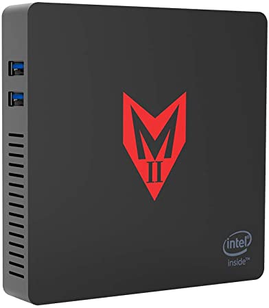 MII-V Mini PC Windows 10 4GB Ram 64GB eMMC Multimedia Office Computer HDMI VGA Dual Display, Intel Apollo Lake Celeron J3355 VESA Mount,Dual Wifi UK Standard Plug Adapter