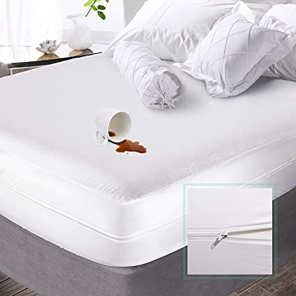 Nestl Premium Zippered Mattress Encasement - Waterproof Cal King Mattress Protector - Hypoallergenic Bed Bug Proof Fits 15 Inches Deep - Cal King