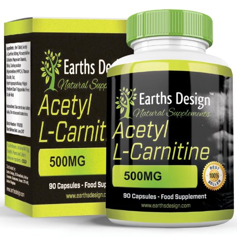 Acetyl L Carnitine, Powerful Fat Burner, The Amino Acid that Works as an Appetite Suppressant and Increases Weight Loss, L-Carnitine is a Fatigue Supplement that Increases Stamina, 500mg, 90 Capsules