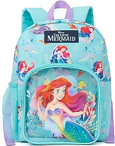 Disney The Little Mermaid Backpack Kids | Girls Ariel Sea Character Blue Rucksack | Luggage Sports School Bag Adjustable Straps | Princess Merchandise Gifts