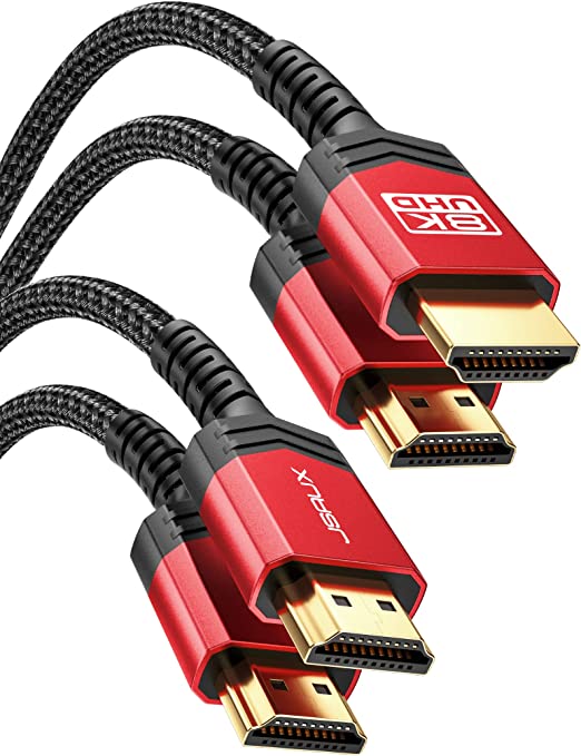 JSAUX HDMI Cable 15FT, HDMI 2.1 8K&4K Ultra High Speed Cords 48Gbps(8K@60Hz 7680x4320, 4K@120Hz) eARC HDR10 HDCP 2.2 & 2.3 3D, Compatible for PS5/PS4/X-Box/Roku TV/HDTV/Blu-ray/LG/Samsung QLED