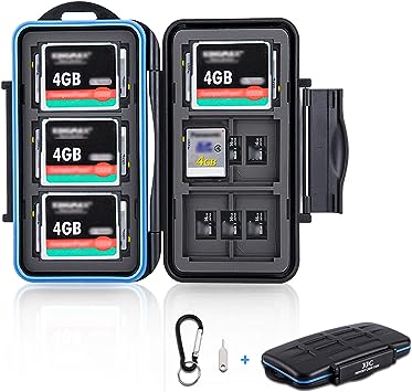36 Slots SD Card Case Micro SD Card Case CF Card Holder Memory Card Holder Storage for 18 Micro SD Card, 12 SD SDXC SDHC Card, 6 CF Card
