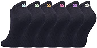 JOYNÉE Ankle Athletic Running Socks Low Cut Sports Tab Socks for Men and Women with Cushion Padding,Blister Resistant 6 Pairs