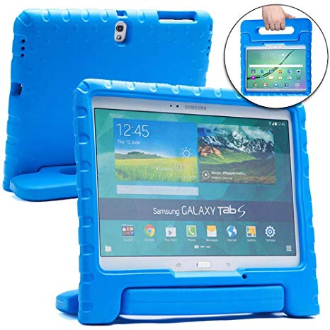 Cooper Dynamo [Rugged Kids Case] Protective Case for Samsung Tab S 10.5 | Child Proof Cover Stand, Handle, Screen Protector | SM-T800 T801 T805 (Blue)