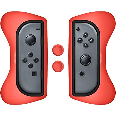 Surge Nintendo Switch Grip Kit, Joy-Con Grips & Thumb Grips, Red