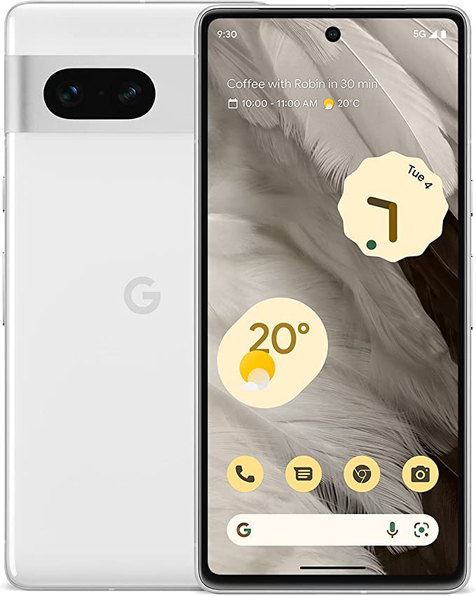 Google Pixel 7 – Unlocked Android 5G Smartphone with wide-angle lens and 24-hour battery – 256GB – Snow