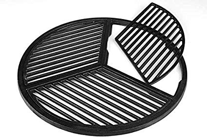 Cast Iron Grate, Pre Seasoned, Modular, Fits 18.5" Grills and Large Big Green Eggs