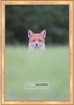 Poster Palooza 14x24 Contemporary Antique Gold Wood Picture Frame - UV Acrylic, Foam Board Backing, & Hanging Hardware Included!