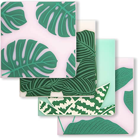 modern-twist Conservatory Print Set of 4 Coasters 100% plastic free silicone, tabletop, dining, decoration, modern design, Set