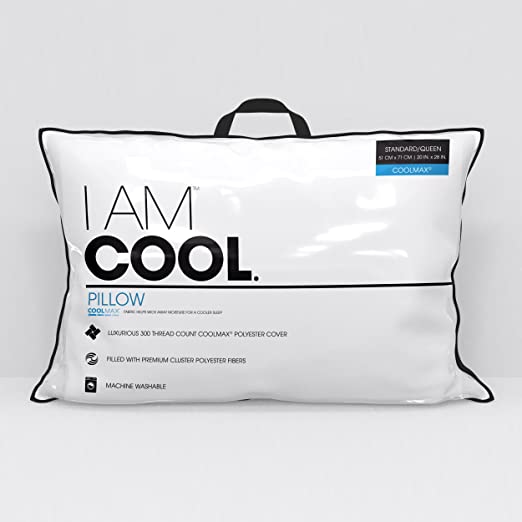 I AM Cool Pillow, King, White