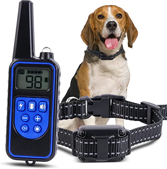 USCAMEL Dog Training Collar,1~2 Receivers Rechargeable Training Collar for Dogs with 3 Training Modes,Beep,Vibration and Shock,99 Levels,Waterproof Electronic Dog Collar with Remote,Testing Bulb1