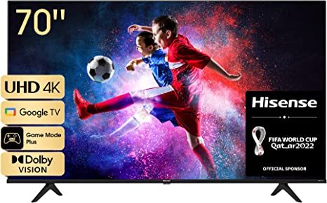 Hisense 70A68H - 70 inch Smart Ultra HD 4K Dolby Vision HDR10 Google TV with Bluetooth, Voice Remote (Canada Model) 2022