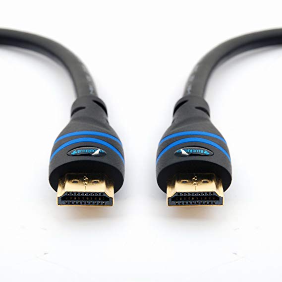 BlueRigger High Speed HDMI Cable with Ethernet 6.6 Feet (2m) - Supports 3D and Audio Return [Latest Version]