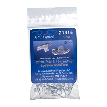 15mm, 10 Pair Tear Drop Shape Push-On GMS Optical® Premium Grade Soft Silicone