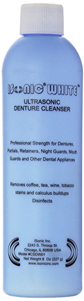 iSonic CSDW01 Ultrasonic Cleaning Powder for Denture and All Other Dental Appliances, 8oz./227 g Professional Strength, White