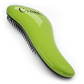 Crave Naturals Glide Thru Detangling Brush - Detangler Hair Brush for Adults or Children - Green