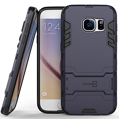 Galaxy S7 Case, CoverON [Shadow Armor Series] Hard Slim Hybrid Kickstand Phone Cover Case for Samsung Galaxy S7 - Navy Gray & Black