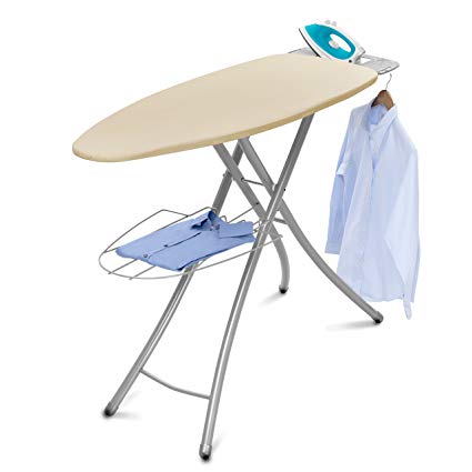 Homz Professional Wide Steel Top Ironing Board, Light Tan Cover