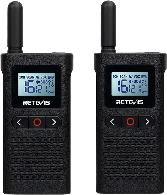 Retevis RB628 Walkie Talkie, PMR446 Professional Walkie Talkies, LCD Display, VOX, Rechargeable 1500mAh, CTCSS/DCS, Lightweight, License Free 2 Way Radio Mini, Retail(2 Pcs, Black)