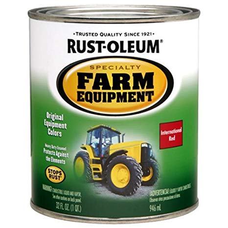 Rust-Oleum 7466502 Specialty Farm Equipment Brush On Paint, Quart, International Red