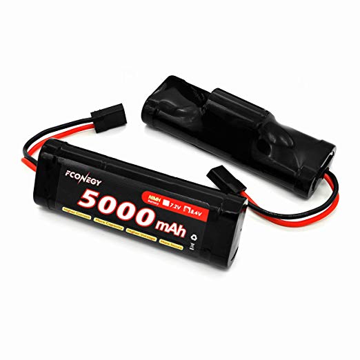 Fconegy NiMH Battery 8.4V 5000mAh 7-Cell Hump Pack with Traxxas Plug for RC Cars, RC Truck