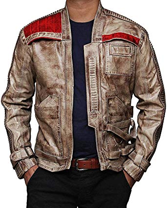 Real Lambskin Leather Jacket for Men - Beige & Brown Mens Leather Jackets