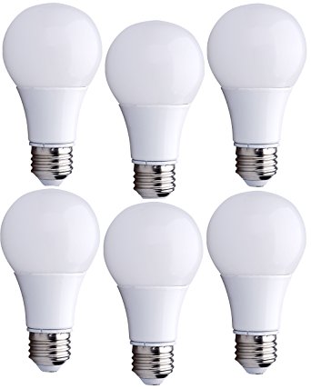 Bioluz LED A19 6w (40 Watt Equivalent) ECO Series Soft White (2700K) Light Bulbs 6-Pack