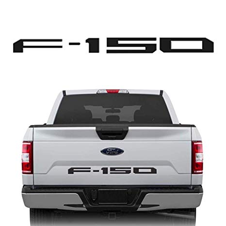 Lawr Adhesive Compatible with FROD F150 Tailgate Insert Letters, 3D F150 Emblem, Tailgate Decal Letters Compatible with F150 2018-2019（Matte Black）