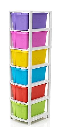 DOWAN 6 Layer Plastic Modular Drawer Organizer Plastic Drawer Storage Chest of Drawers Rack Drawer Organizer Storage Multipurpose Anti-Slip Shoes Organizers (6-XL)