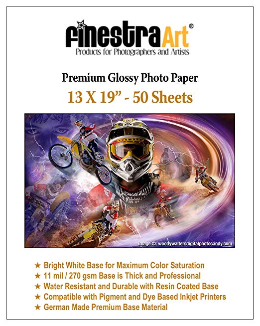 13" X 19" 50 Sheets Premium Glossy Inkjet Photo Paper [Office Product]