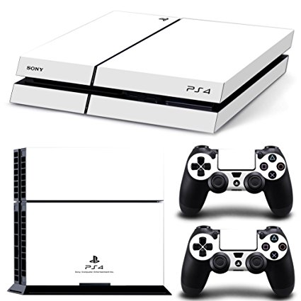 FriendlyTomato PS4 Console and DualShock 4 Controller Skin Set - White Color - PlayStation 4 Vinyl Colour