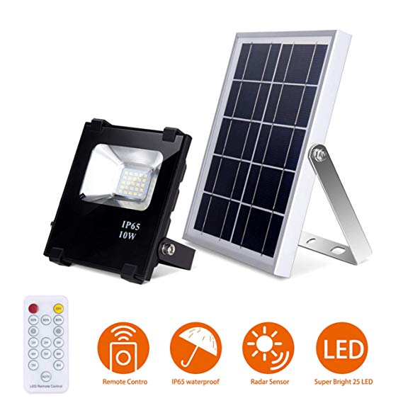 Solar Light with Remote, 2 in 1 Waterproof 25 LED Solar Powered Floodlights Security Light,Dusk On/Dawn Off Landscape Lighting Spotlights for Yard, Barn, Patio, Pathway