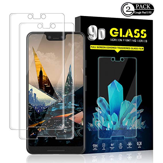 Google Pixel 3 XL Screen Protector by YEYEBF, [2 Pack] Tempered Glass Screen Protector [HD-Clear][Anti-Glare][Bubble-Free][3D Touch][Anti-Scratch] Screen Protector Glass for Google Pixel 3 XL