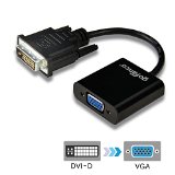 gofanco DVI-D to VGA Active Converter - up to 1920x120060Hz Black MALE to FEMALE with 3 Feet Micro USB Power Cable