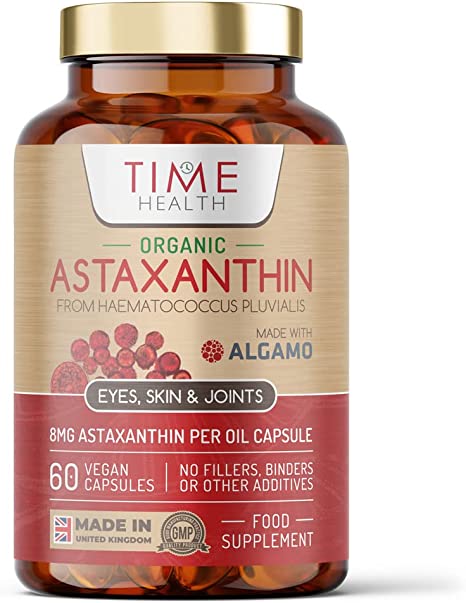 Organic Astaxanthin Oil 8mg - Pure & Natural Astaxanthin - 60 Capsules - Carrageenan Free - Super Antioxidant - Premium Algamo® Oil - Haematococcus Pluvialis - UK Made - Zero Additives - EU Source