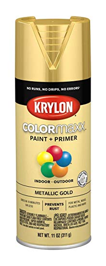 Krylon K05588007 COLORmaxx Spray Paint, Aerosol, Gold