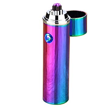 Electric Lighter USB Rechargeable Plasma Arc Lighter Windproof Flameless Dual Arc Bong Lighter for Cigar,Cigarette,Pipe,Candle (Magic)