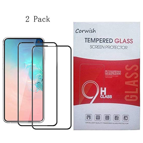 2 Pack of Galaxy S10E Tempered Glass Screen Protector, 9H Hardness Clear Anti-Scratch Case Friendly Edge to Edge Cover Full Coverage Protective Film for Samsung S 10E Phone