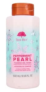 Tree Hut Peppermint Pearl Foaming Gel Wash | Cleanse & Soothe Skin Without Stripping Moisture | Made with our Hydrating Oil Complex | Limited Edition Holiday | 18 fl oz.