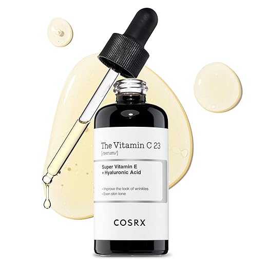 COSRX Pure Vitamin C 23% Serum with Vitamin E & Hyaluronic Acid, Brightening & Hydrating Facial Serum for Dark Spots, Fine Lines, Uneven Skin Tone, 20 ml
