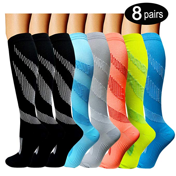 ACTINPUT Compression Socks Women & Men 15-20mmHg - Best Medical,Nursing,Hiking,Travel & Flight Socks-Running & Fitness