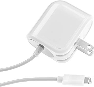 Delton Apple MFi Certified 8-Pin Lightning Home Wall Charger for iPhone 5S, 5C iPad Air, iPod Touch 5 - Retail Packaging - White