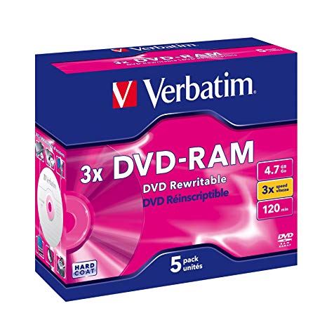 DVD-RAM Verbatim [ 5pcs, 4.7GB, 3x, jewel case, without cartridge ]