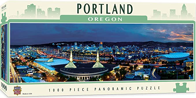 MasterPieces Cityscapes Panoramic Jigsaw Puzzle, Downtown Portland, Oregon, Photographs by James Blakeway, 1000 Pieces