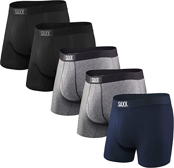 SAXX Men's Underwear - Ultra Super Soft Boxer Brief Fly 5Pk with Built-in Pouch Support - Underwear for Men